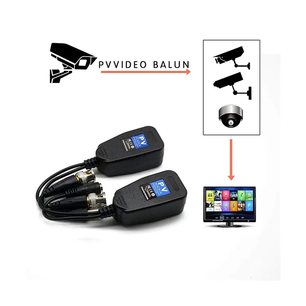 PV/PVD/PVA Passive Power Video Balun (UTP & RJ45) – BNC CCTV Transmitter Balun